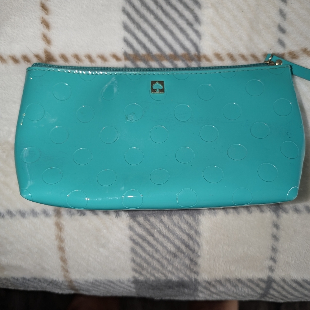 Kate Spade Aqua Polka Dot Wristlet